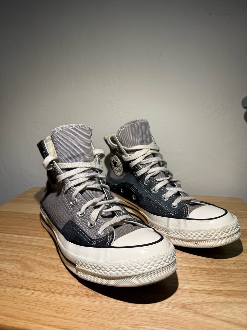 Converse High Top Sneakers - Gray and Black Canvas